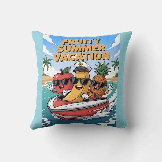Fruitige zomervakantie kussen (Achterkant)