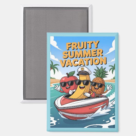 Fruitige zomervakantie magneet (Voorkant / Achterkant)