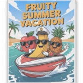 Fruitige zomervakantie op maat gesneden vinyl Stic Sticker (Voorkant)