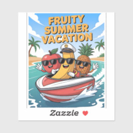 Fruitige zomervakantie op maat gesneden vinyl Stic Sticker