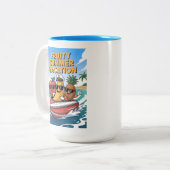 Fruitige zomervakantie tweekleurige koffiemok (Voorkant links)