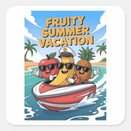 Fruitige zomervakantie vierkante sticker