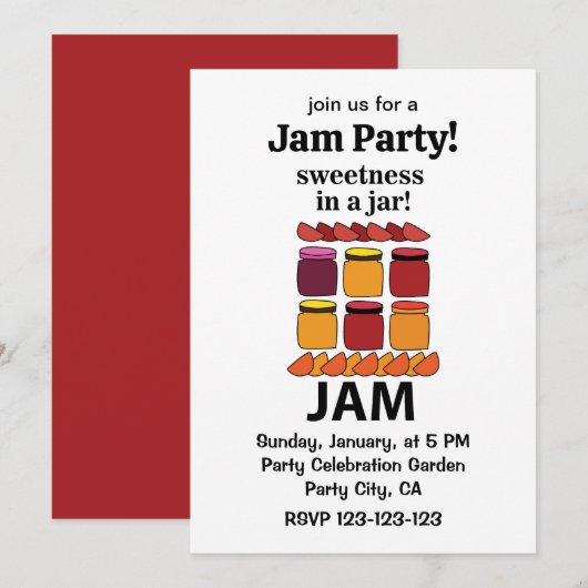 Fruitjam zoetheid in een pot Fruitjam Kaart (Voorkant / Achterkant)