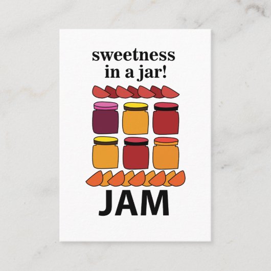 Fruitjam zoetheid in een pot Fruitjam Visitekaartje (Voorkant)