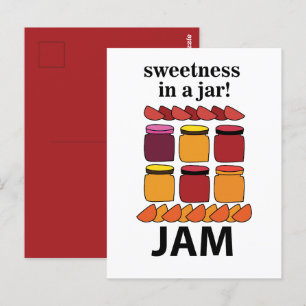 Fruitjamzoetheid in een pot fruitjam briefkaart