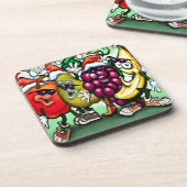 Fruitkerstfeest Bier Onderzetter (Linkerzijde)