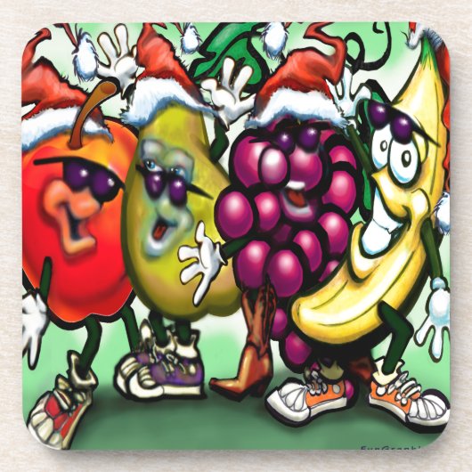 Fruitkerstfeest Bier Onderzetter (Voorkant)