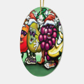 Fruitkerstfeest Keramisch Ornament (Links)