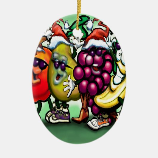 Fruitkerstfeest Keramisch Ornament (Voorkant)