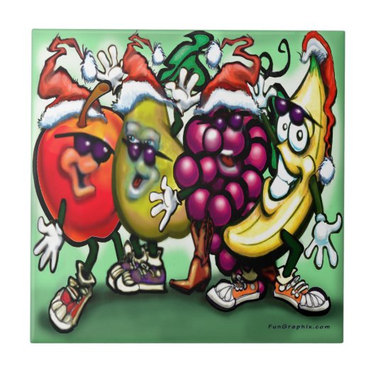 Fruitkerstfeest Tegeltje (Voorkant)