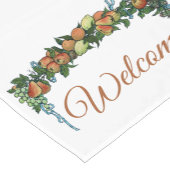  fruitklier met blauwe linten, welkom korte tafelloper (Hoek)