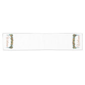  fruitklier met blauwe linten, welkom korte tafelloper (Horizontaal)