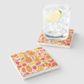 Fruitkoekjes: Zomer  patroon. Stenen Onderzetter (Zijkant)