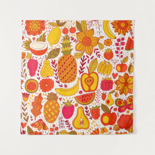 Fruitkoekjes: Zomer patroon. Wandkleed