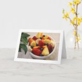 Fruitkom Gevouwen Leeg Wenskaart Kaart (Gele Bloem)