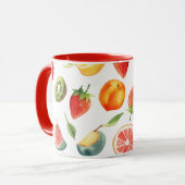 Fruitkopjes - Gemengde Fruit Design Keramische Mok (Voorkant links)