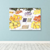 Fruitkraam van Gustave Caillebotte, Vintage Kunst Canvas Afdruk (Insitu (Houten vloer))