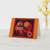  fruitkrat label Art Red Circle Sinaasappels Kaart (Gele Bloem)