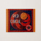 fruitkrat label Art Red Circle Sinaasappels Legpuzzel (Horizontaal)