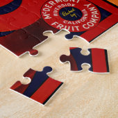  fruitkrat label Art Red Circle Sinaasappels Legpuzzel (Zijkant)