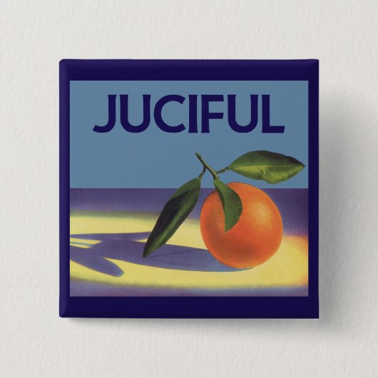  fruitkratelkunst, aantrekkelijke Sinaasappels Vierkante Button 5,1 Cm (Voorkant)