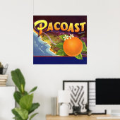  fruitkratelkunst, akoestische Sinaasappels Poster (Thuiskantoor)
