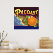  fruitkratelkunst, akoestische Sinaasappels Poster (Keuken)