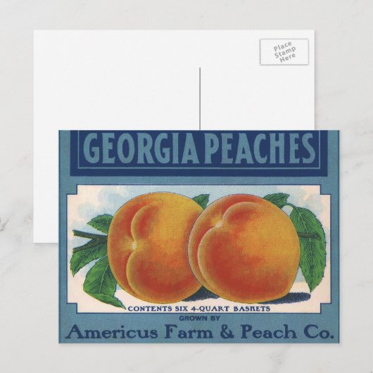  fruitkratelkunst, Georgia Peaches Briefkaart (Voorkant / Achterkant)