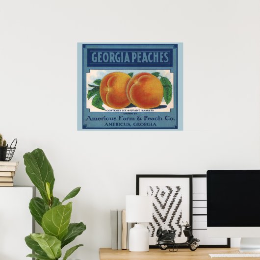  fruitkratelkunst, Georgia Peaches Poster (Thuiskantoor)