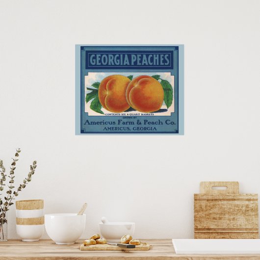  fruitkratelkunst, Georgia Peaches Poster (Keuken)