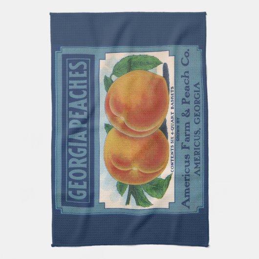  fruitkratelkunst, Georgia Peaches Theedoek (Verticaal)