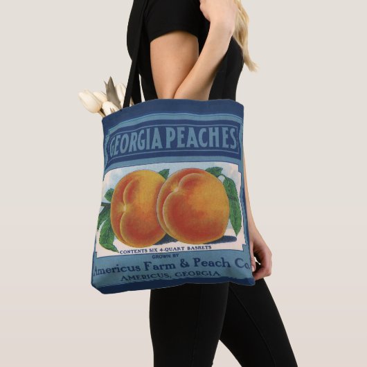fruitkratelkunst, Georgia Peaches Tote Bag (Dichtbij)