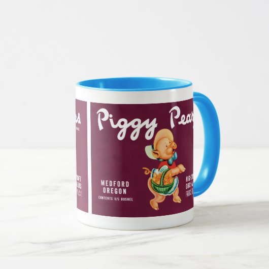  fruitkratelkunst met gekleurde peren mok (Voorkant rechts)