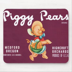 fruitkratelkunst met gekleurde peren muismat