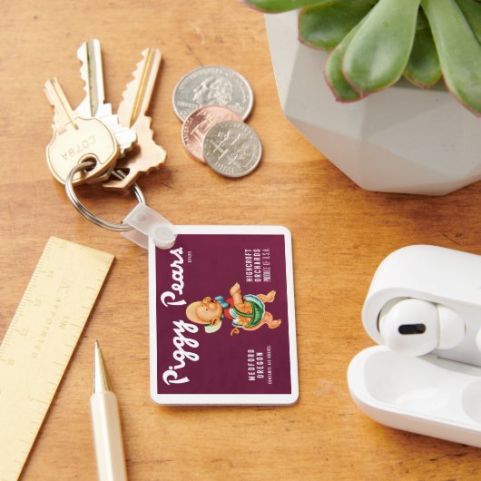  fruitkratelkunst met gekleurde peren sleutelhanger (Bureau)