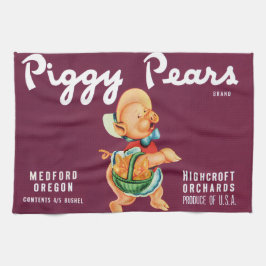  fruitkratelkunst met gekleurde peren theedoek