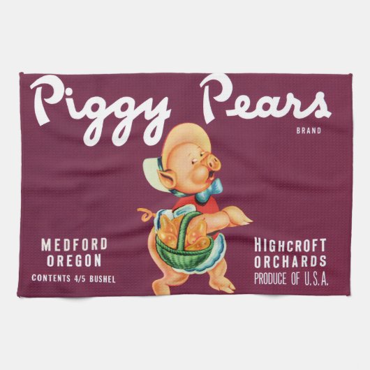 fruitkratelkunst met gekleurde peren theedoek (Horizontaal)