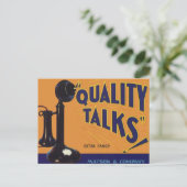  fruitkratelkunst, oude gefasseerde telefoon briefkaart (Staand voorkant)