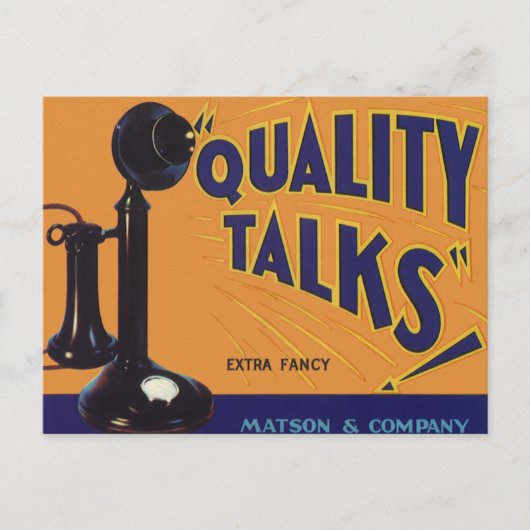  fruitkratelkunst, oude gefasseerde telefoon briefkaart (Voorkant)