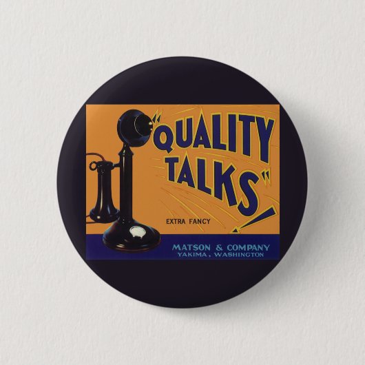  fruitkratelkunst, oude gefasseerde telefoon ronde button 5,7 cm (Voorkant)