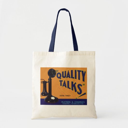  fruitkratelkunst, oude gefasseerde telefoon tote bag (Voorkant)