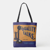  fruitkratelkunst, oude gefasseerde telefoon tote bag (Achterkant)