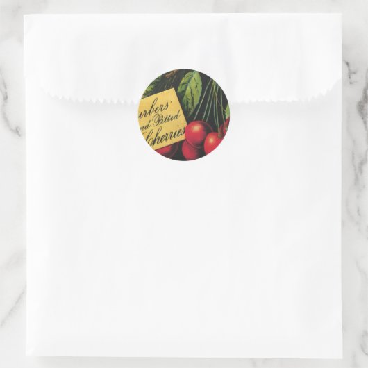  fruitkratelkunst, Thurber Cherries Ronde Sticker (Tas)