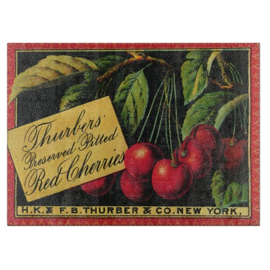 fruitkratelkunst, Thurber Cherries Snijplank (Voorkant)