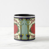 fruitkratelkunst, verdedigingstomaten mok (Midden)