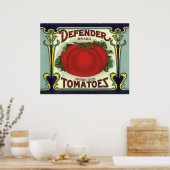 fruitkratelkunst, verdedigingstomaten poster (Keuken)