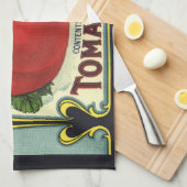  fruitkratelkunst, verdedigingstomaten theedoek (Quarter Fold)