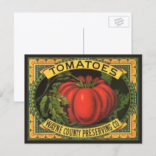  fruitkratelkunst, Wayne Co Tomaten Briefkaart (Voorkant / Achterkant)