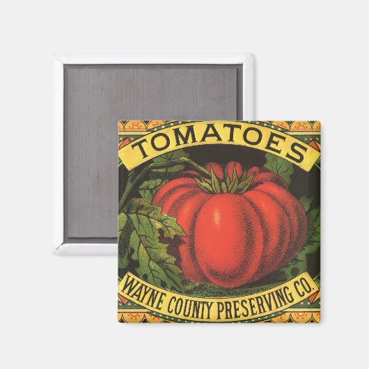  fruitkratelkunst, Wayne Co Tomaten Magneet (Voorkant / Achterkant)