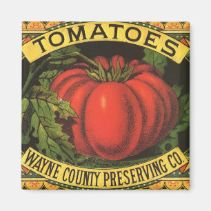  fruitkratelkunst, Wayne Co Tomaten Magneet